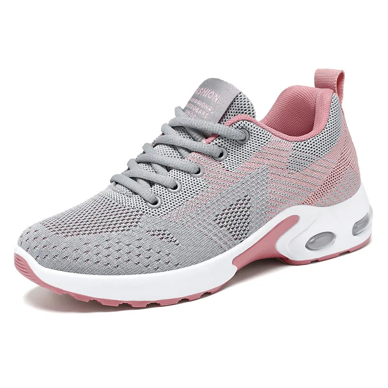 SEPATU OLAHRAGA WANITA BAHAN JARING RINGAN & BERNAFAS UKURAN LENGKAP | Women's Breathable Mesh Running Sneakers Casual Lace-Up Sport Shoes Large Size Available