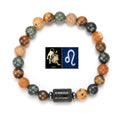 GELANG BATU ALAM MATA HARIO MOTIF 12 ZODIAK UNTUK PRIA | Men's Natural Stone Tiger Eye 12 Constellation Round Beads Bracelet Fashion Jewelry