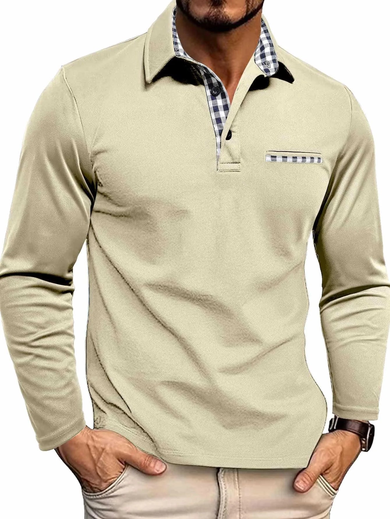 KAOS POLO PRIA PREMIUM LENGAN PANJANG POTONGAN LANGSING BERKERAH - BERKAH REJEKIMU GROUP