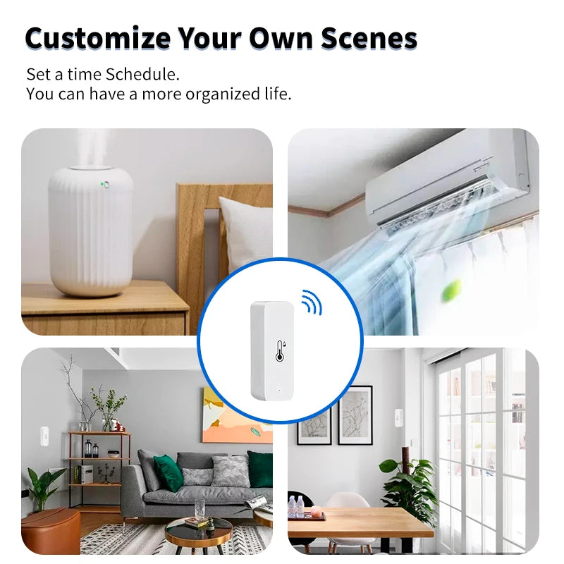 ALAT PENGUKUR SUHU & KELEMBAPAN PINTAR TUYA WIFI PANTAL LEWAT HP | Smart Temperature Humidity Sensor WiFi Remote Monitor Home Automation Hygrometer