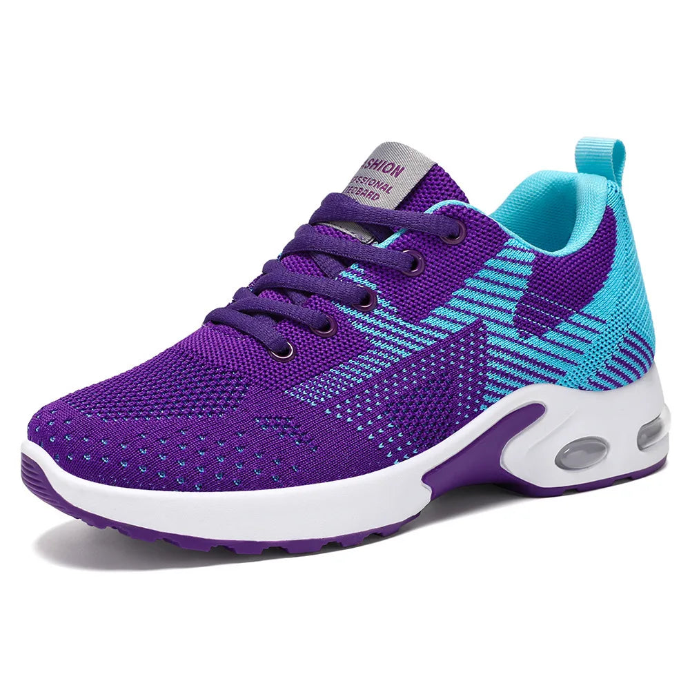 SEPATU OLAHRAGA WANITA BAHAN JARING RINGAN & BERNAFAS UKURAN LENGKAP | Women's Breathable Mesh Running Sneakers Casual Lace-Up Sport Shoes Large Size Available