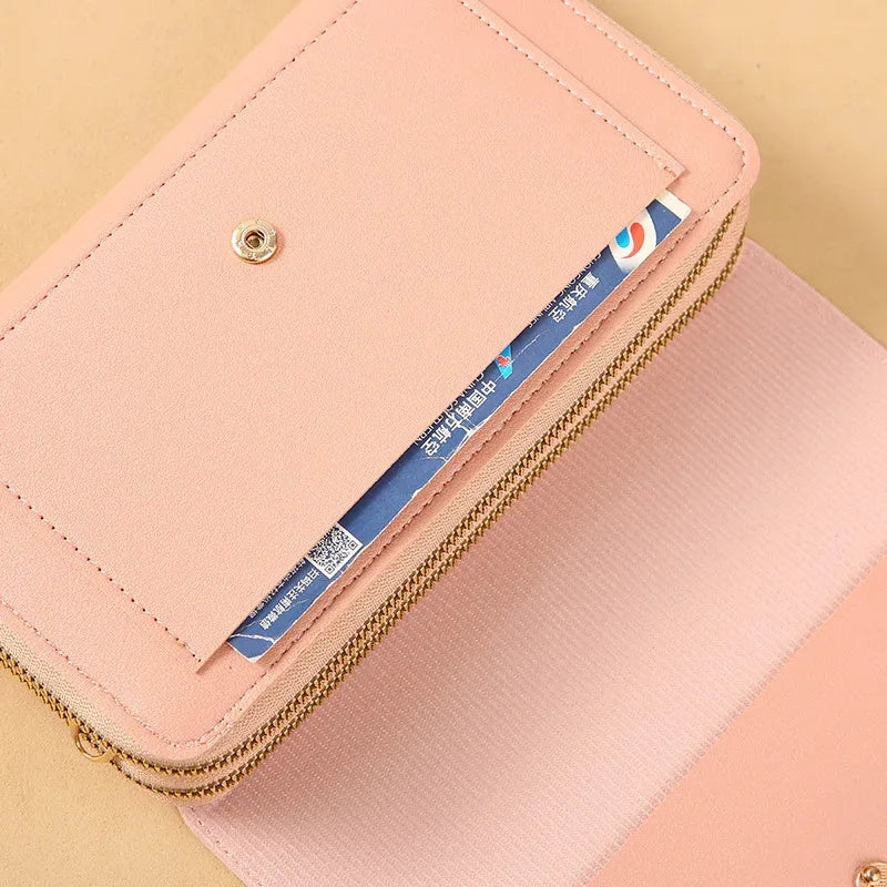 DOMPET WANITA PANJANG BISA JADI TAS SELEMPANG SERBAGUNA ELEGAN | Women's Long Convertible Wallet Shoulder Bag Clutch with Coin Purse Multi-Card Slots