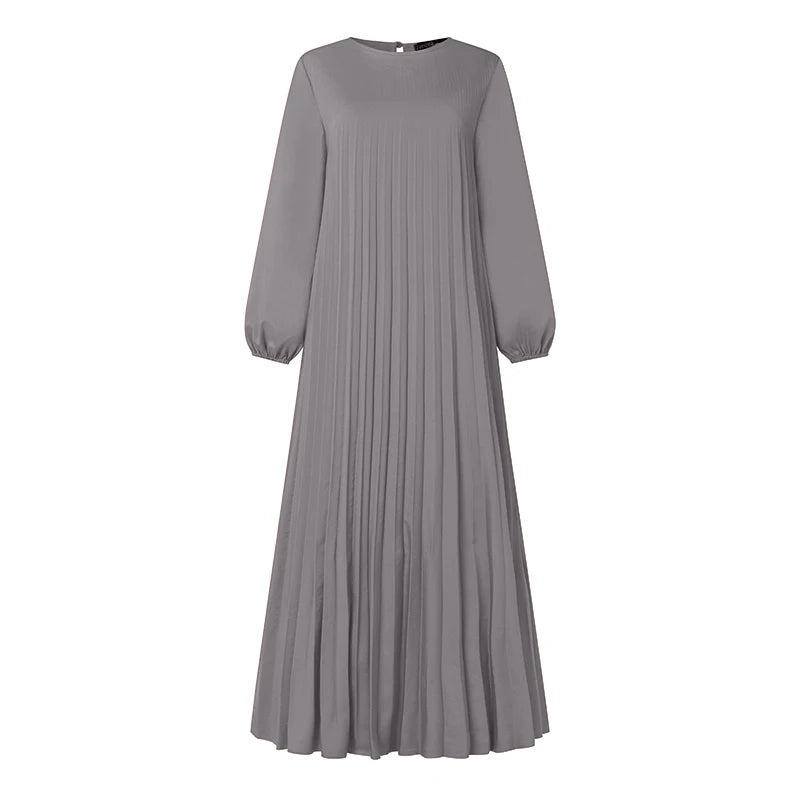 Women's Pleated Fold Abaya Dress - Smooth, Flowy, and Trendy Material