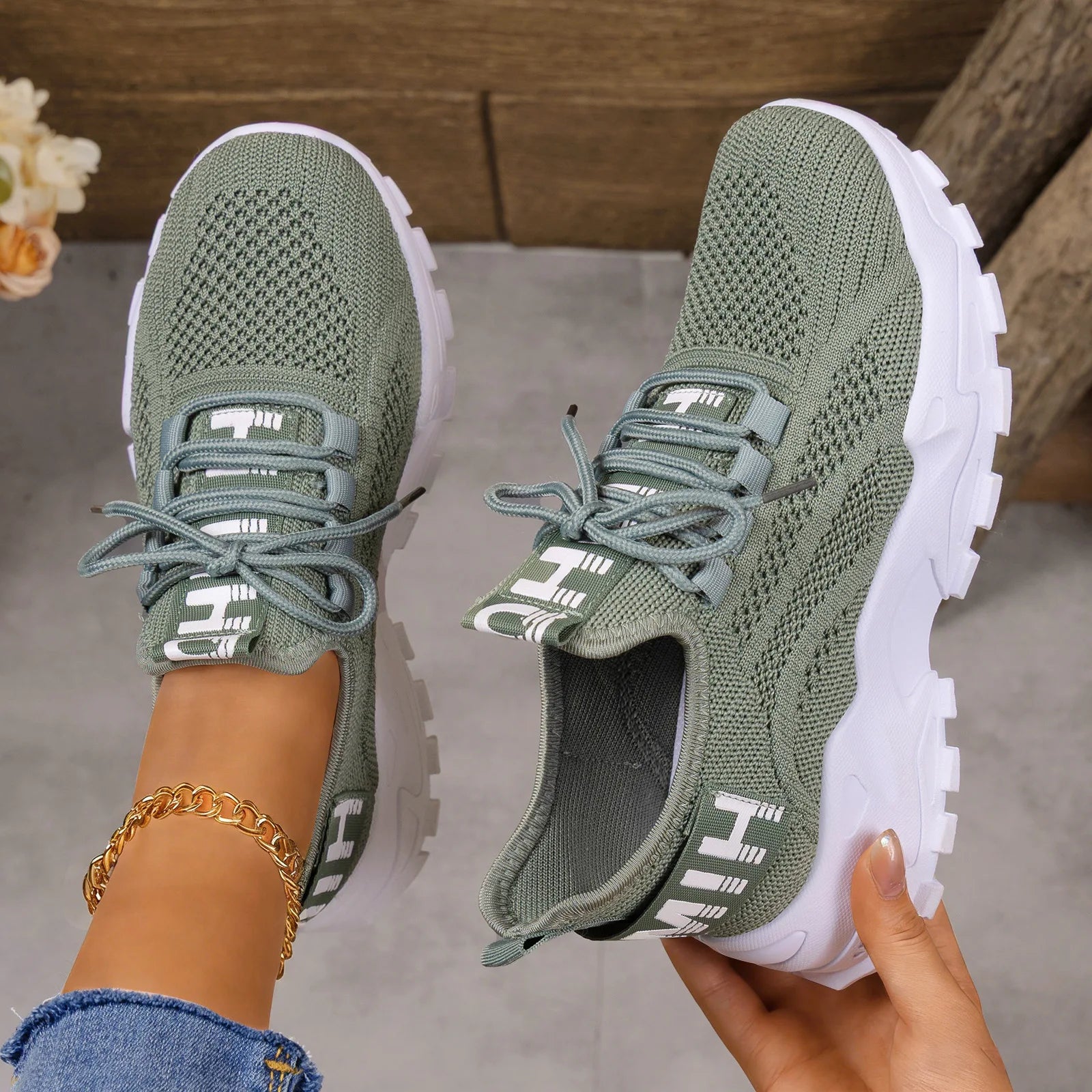 SEPATU OLAHRAGA WANITA BAHAN JARING NYAMAN & BERNAFAS SOL EMPUK MODIS | Women's Casual Breathable Sports Shoes Soft Sole Running Mesh Sneakers Fashion Design