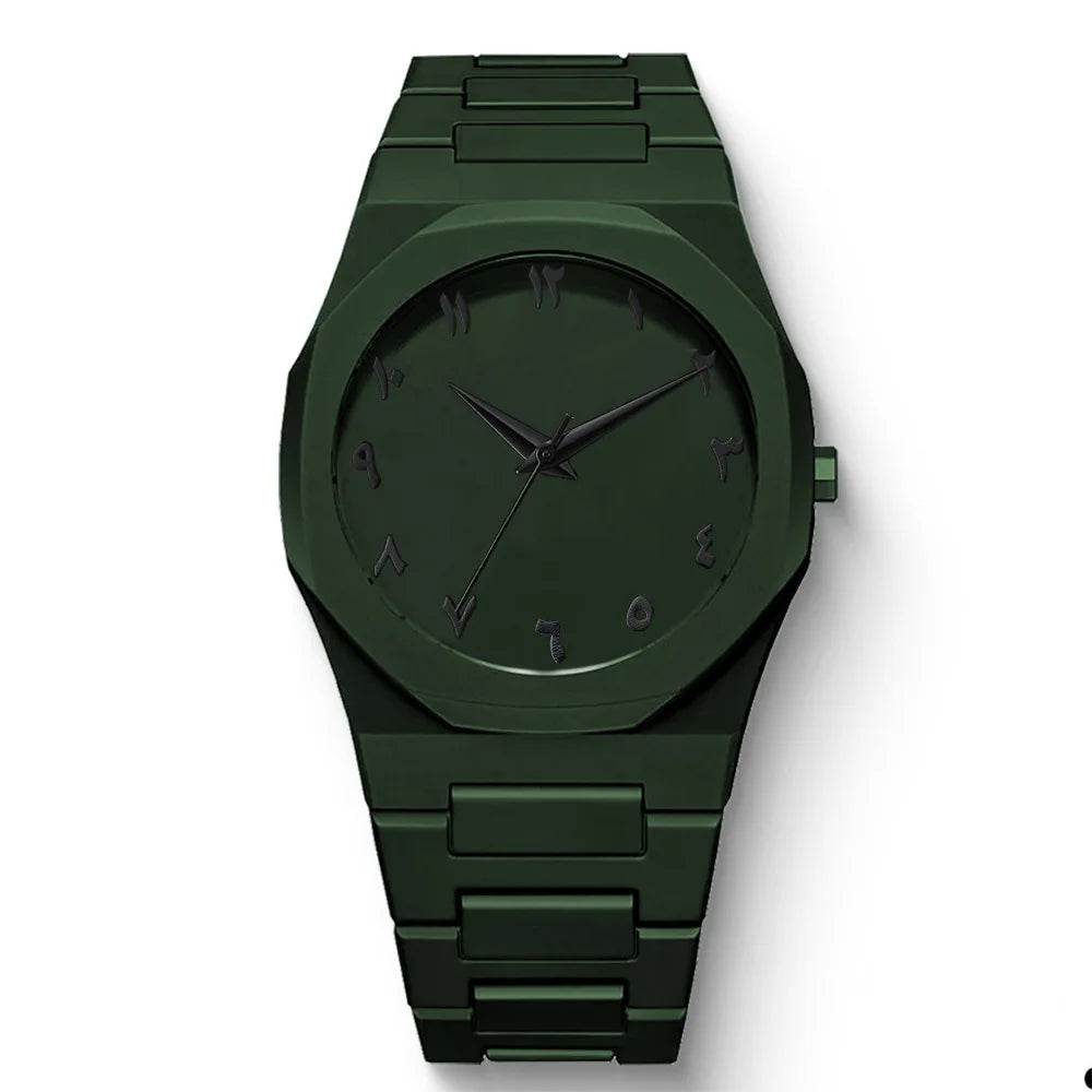 Jam Tangan Kotak Datar Hitam - Desain Unik Kekinian