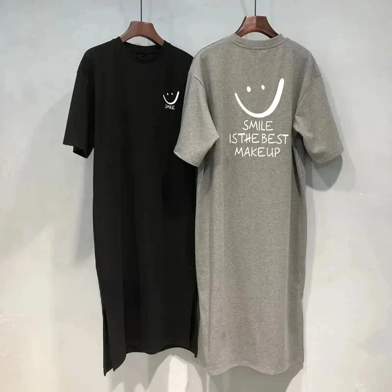 WOMEN'S SHORT SLEEVE KNEE-LENGTH T-SHIRT DRESS - BERKAH REJEKIMU GROUP