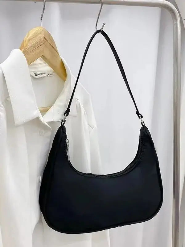 TAS BAHU KETIAK WANITA PREMIUM BAHAN NILON RINGAN GAYA KEKINIAN | Women's Premium Nylon Underarm Shoulder Bag Lightweight Casual Clutch Purse