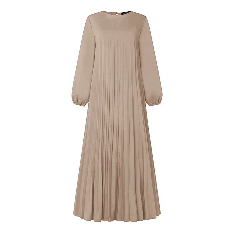 Gamis Abaya Wanita Model Lipat Plisket - Bahan Halus Jatuh Kekinian
