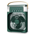 KIPAS ANGIN PENDINGIN MINI PORTABEL 5 LUBANG SEMPROT AIR LAMPU WARNA | Portable Mini Air Cooler Fan 5-Hole Spray Humidifier with LED Light USB Rechargeable Desktop Cooling Fan