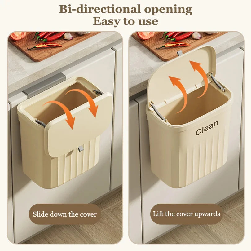 TEMPAT SAMPAH GANTUNG DAPUR 8,5L / 12L PRAKTIS TANPA BOR | Hanging Kitchen Trash Can Wall Mounted Recycling Bin No Drilling