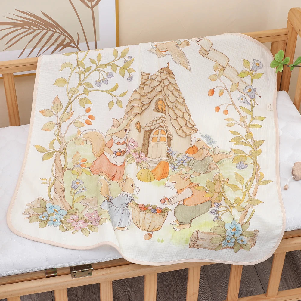 SELIMUT & HANDUK BAYI BAHAN KATUN HALUS MOTIF LUCU ELEGAN | Newborn Baby Pure Cotton Soft Blanket & Bath Towel Assorted Cute Design