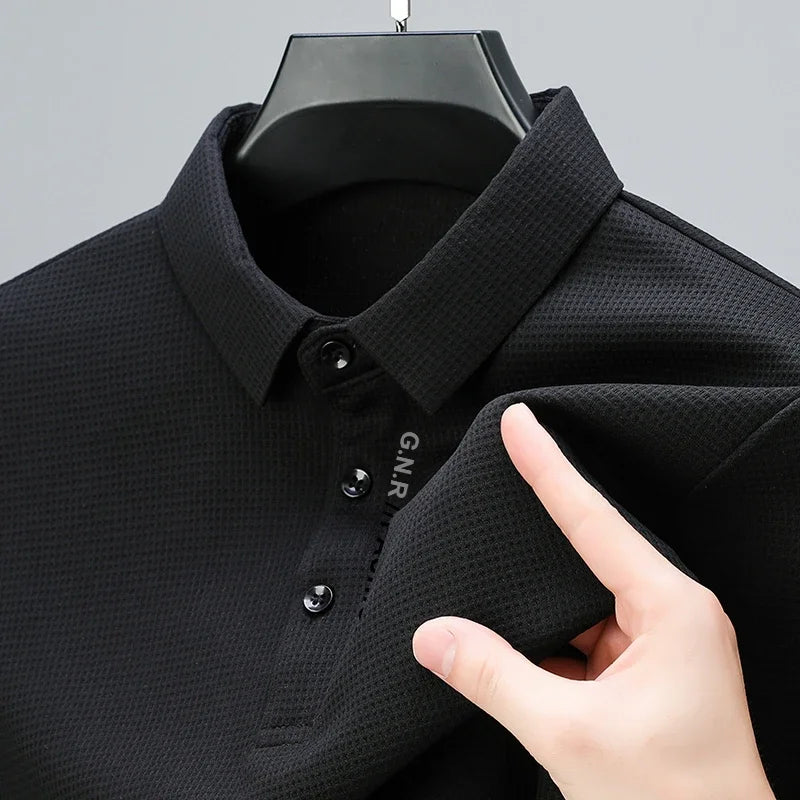 KAOS POLO PRIA PREMIUM BAHAN WAFFLE LENGAN PANJANG BERKEREH - BERKAH REJEKIMU GROUP